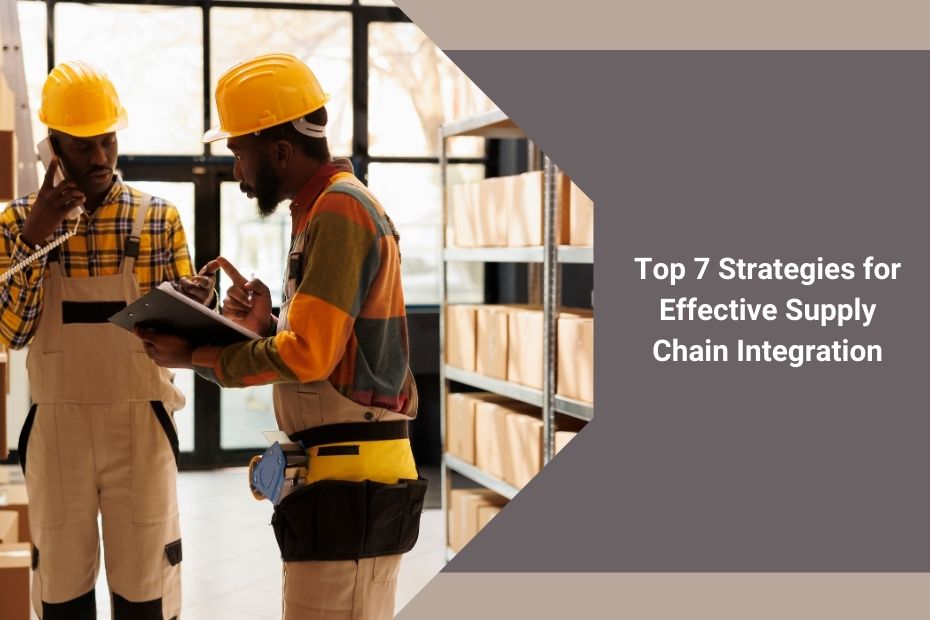 Supply chain professionals collaborating with digital tools to streamline operations and integration processes.
